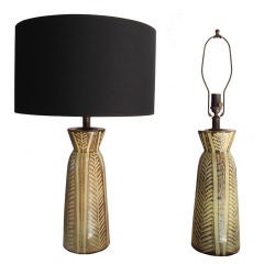 Pair of Lee Rosen Ceramic Lamps for Design Technics