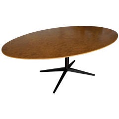 Burl Wood Oval Table by Stow Davis