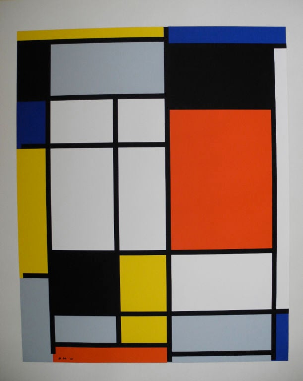 Lithograph by Piet Mondrian at 1stDibs | mondrian lithograph