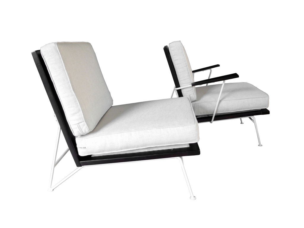 20th Century Mid-Century Modern Wood, Metal and String Lounge Chairs by Swanson Associates For Sale
