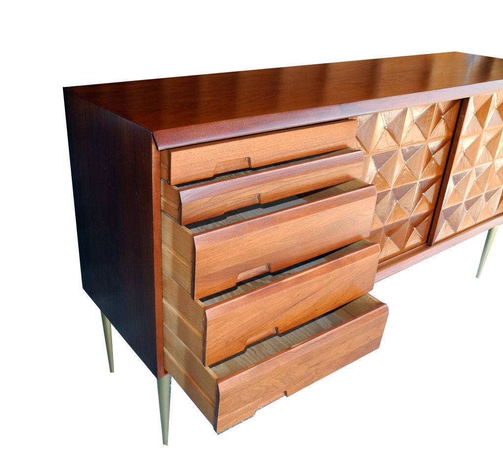 American Mid-Century Modern Sideboard/Credenza/Bar in Butternut by Salvatore Bevilacqua