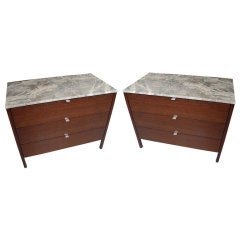 Pair of Walnut Dressers/Nightstands by Florence Knoll