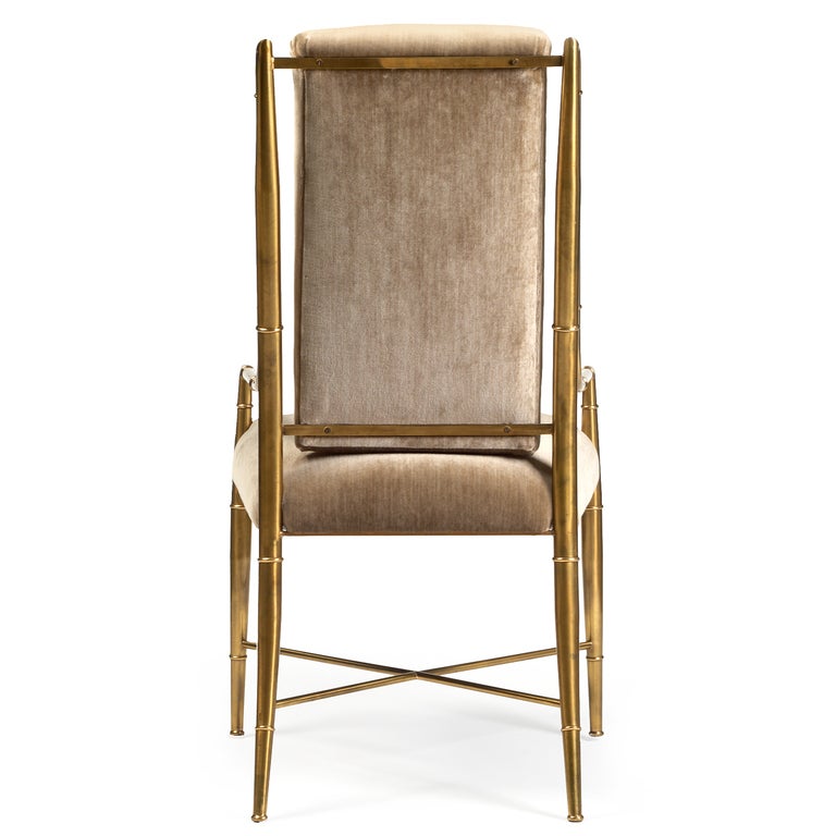 Italienischer „Imperial Chair“-Set aus acht Stühlen von Weiman/Warren Lloyd für Mastercraft (Messing) im Angebot