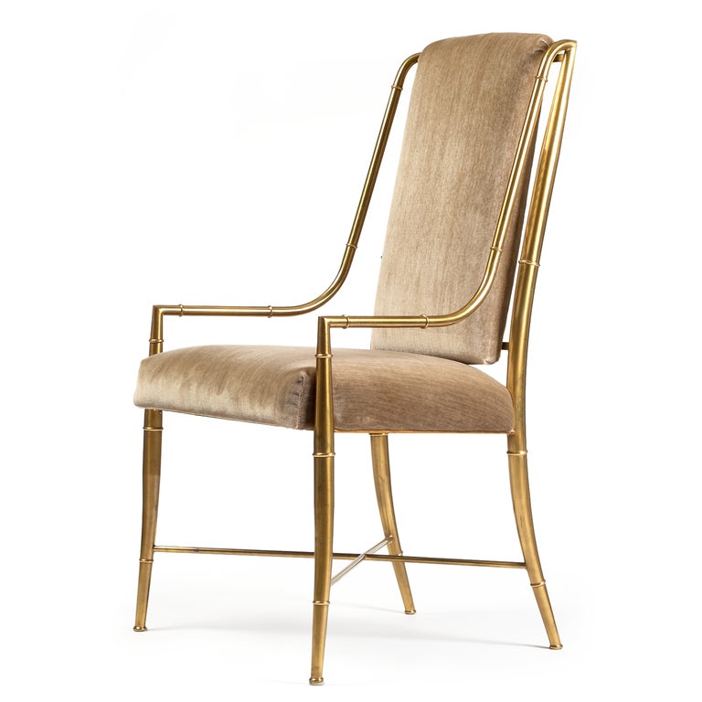 Italienischer „Imperial Chair“-Set aus acht Stühlen von Weiman/Warren Lloyd für Mastercraft (Patiniert) im Angebot