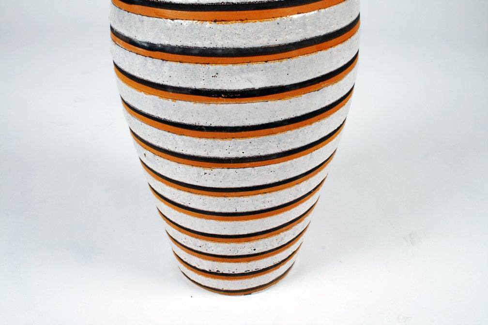 Mid-20th Century Tall Spiral Stripe Ceramic Table Lamp by Bitossi