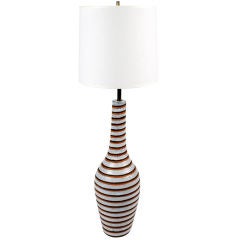 Tall Spiral Stripe Ceramic Table Lamp by Bitossi