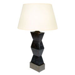 "Endless Column" Carved Ironwood Table Lamp