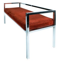 Square Chromed Steel Tube Frame Entry Bench by Swaim Designs 12