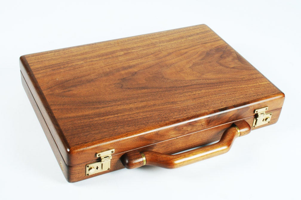 wood attache case