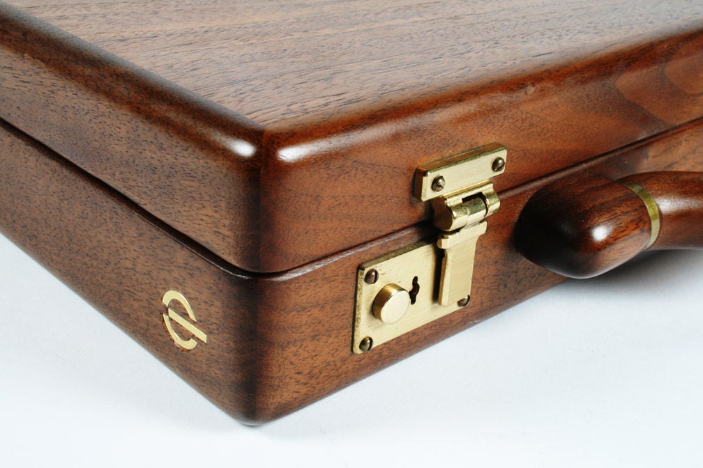 wooden brief case