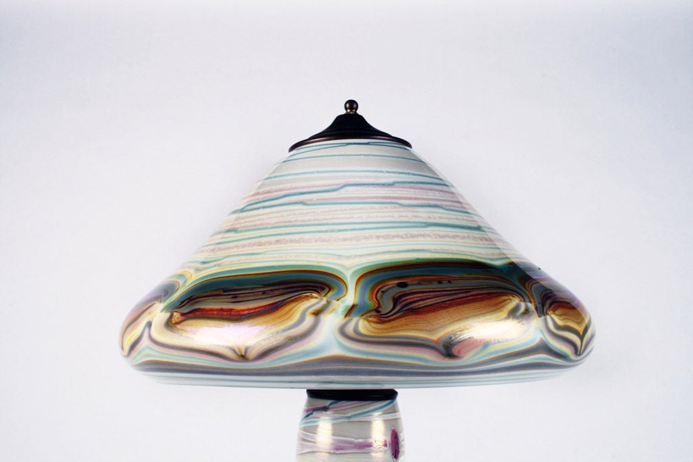 American Pulled Feather Table Lamp by Smith Glasshouse