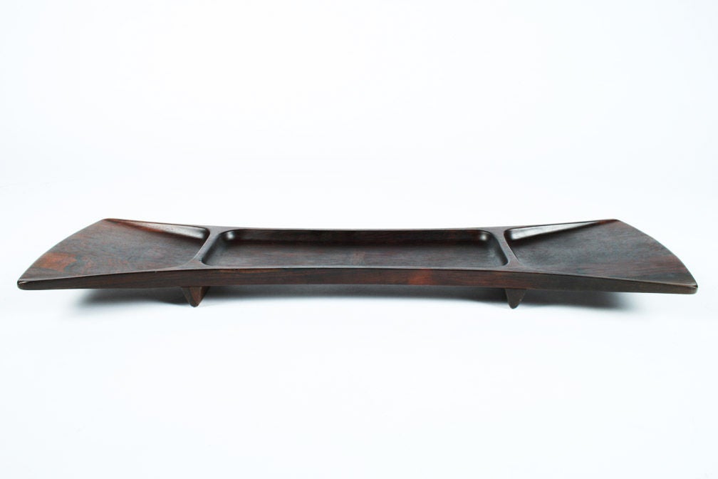 Scandinavian Modern Danish Palisander Bowtie Tray by Jens Quistgaard for Dansk For Sale