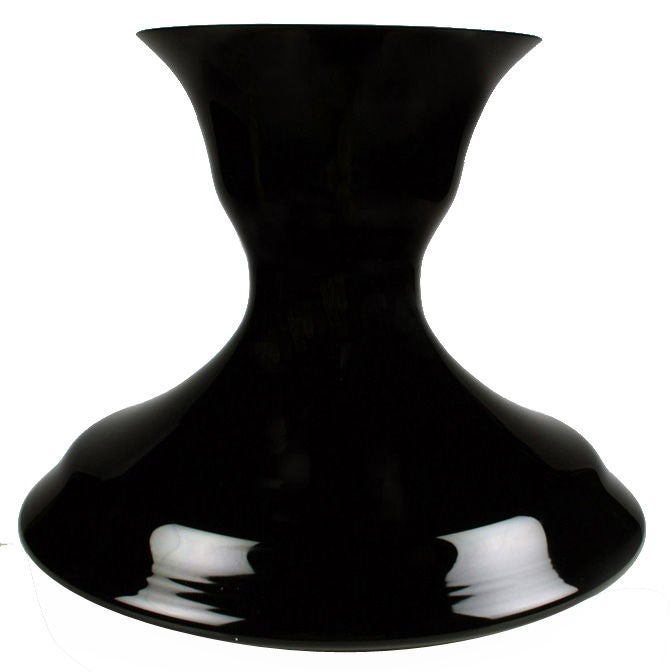 Italian Handblown Black Glass 'Genie' Vase After Sergio Asti For Sale