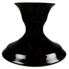 Italian Handblown Black Glass 'Genie' Vase After Sergio Asti