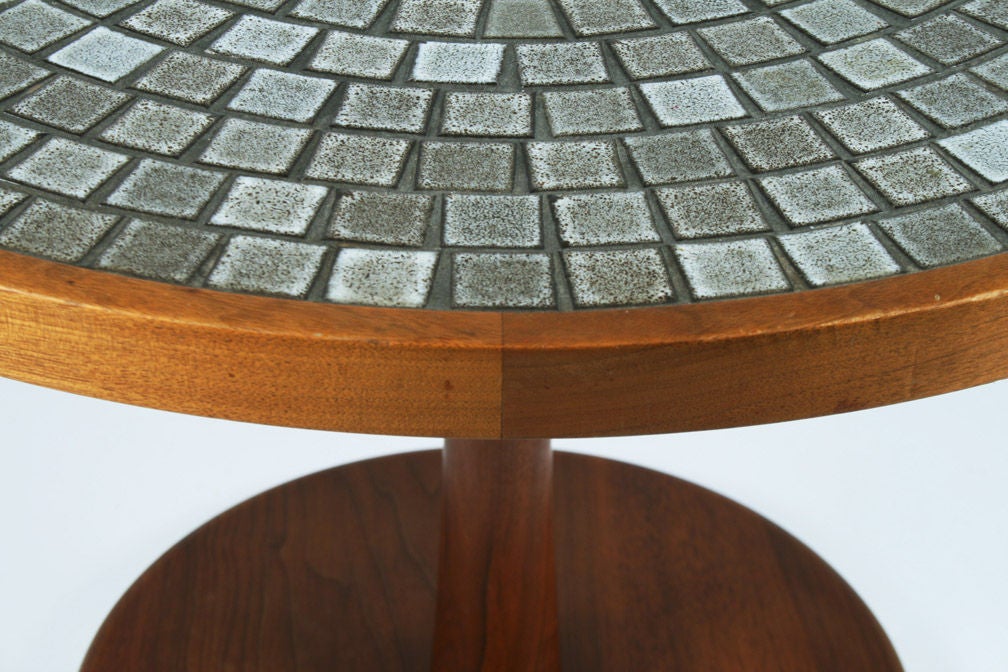 Round Tile Top Lamp Table by Gordon Martz