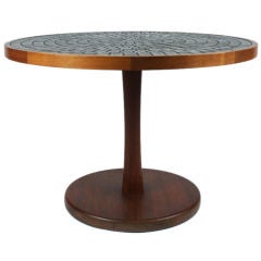 Round Tile Top Lamp Table by Gordon Martz