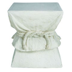 Faux Plaster Roped Drapery Pedestal Table