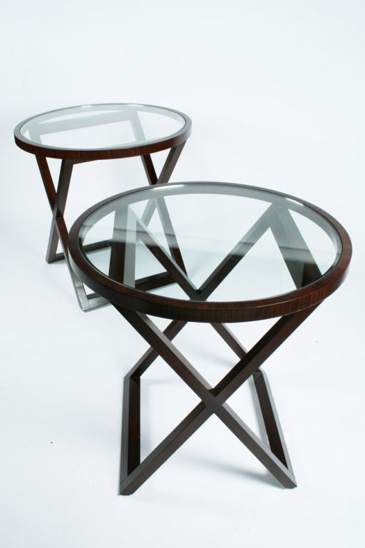 Rosewood X-Base Lamp Tables by Ralph Lauren