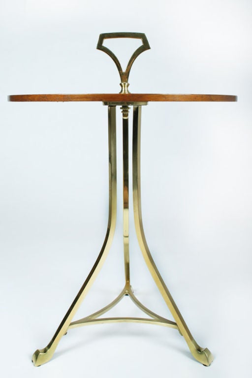 English Burl Walnut and Brass Gueridon by Baker
