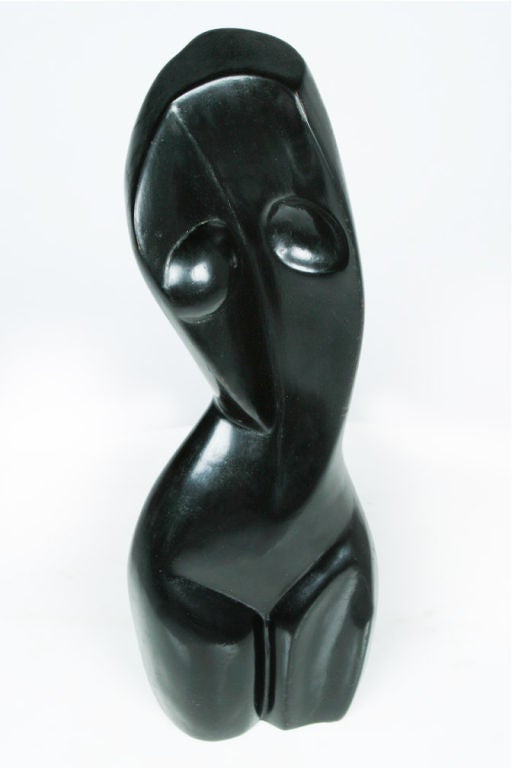 American Ebonized Carved Abstract Female Nude Sculpture For Sale