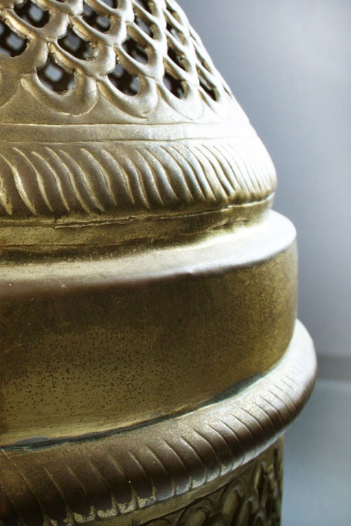Pair of Pierced Brass Moroccan Pendants by Sarna Lantern 2