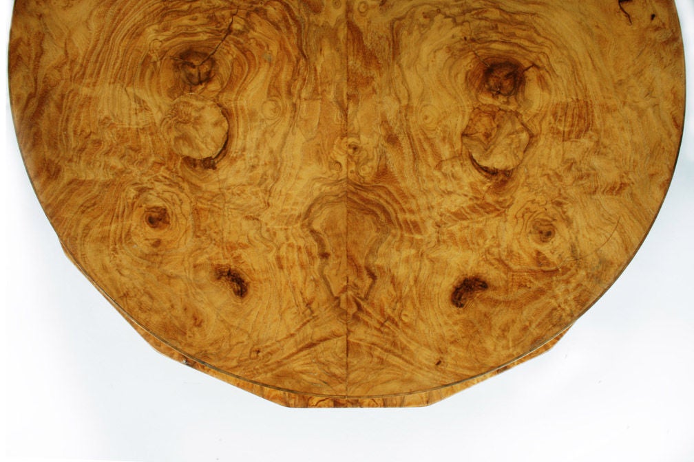 American Olive Burl Pedestal Table by Edward J Wormley for Dunbar Furniture Co. For Sale 1