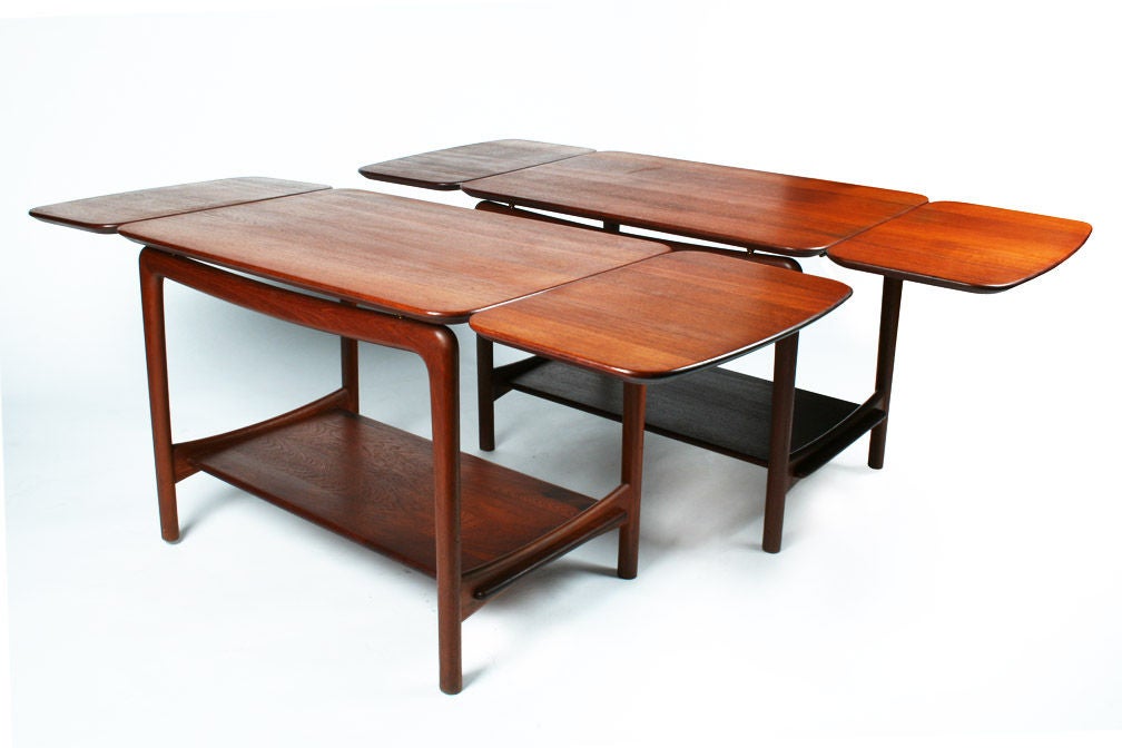 Danish Modern Teak Drop-Leaf Side Tables by Peter Hvidt for Soborg Mobelfabrik In Excellent Condition For Sale In New York, NY