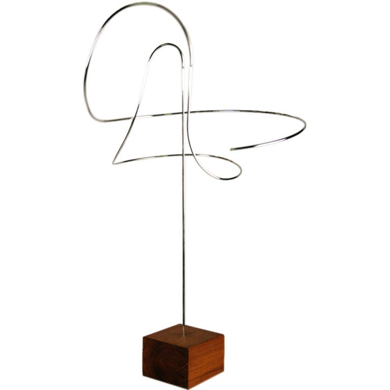 American Perfectly Balanced Kinetic Wire Sculpture by Don Conrad For Sale