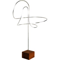 American Perfectly Balanced Kinetic Wire Sculpture by Don Conrad