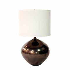 Gunmetal Lustre Glaze Ceramic Table Lamp by Design Technics
