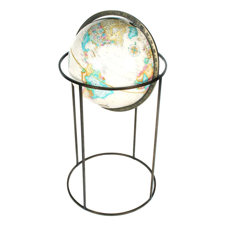 World Globe on Bronze Stand by Paul McCobb at 1stDibs