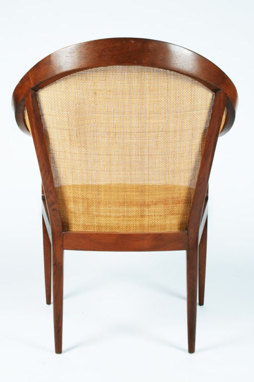 Pair of Cane Backed Armchairs by Kipp Stewart for Directional In Excellent Condition In New York, NY