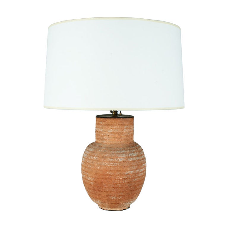 Terra Cotta Table Lamp after JeanMichel Frank at 1stDibs