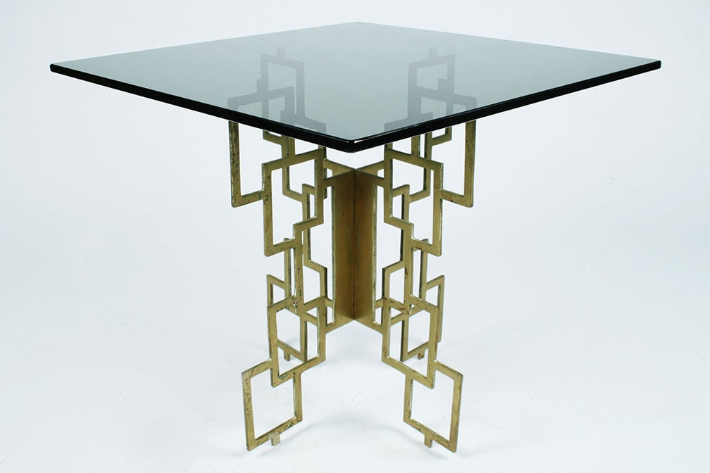Pair of Interlocking Pierced Brass XBase Tables at 1stdibs