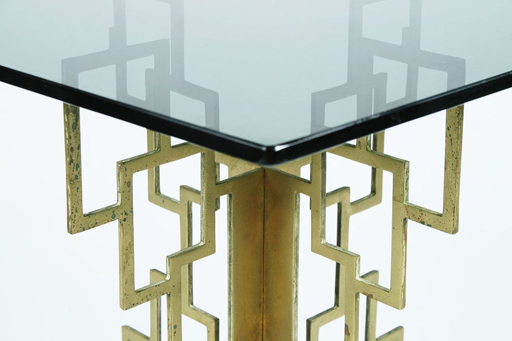 Pair of Interlocking Pierced Brass XBase Tables at 1stdibs