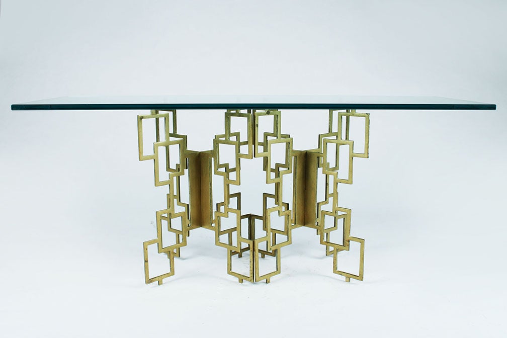 Pair of Interlocking Pierced Brass XBase Tables at 1stdibs