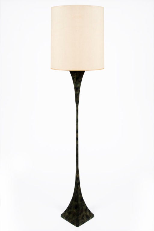 Mid-Century Modern American Verdigris Patinated Floor Lamps by Stewart Ross James for Hansen, NYC For Sale