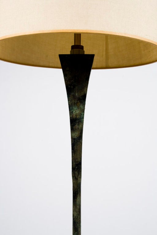 Mid-20th Century American Verdigris Patinated Floor Lamps by Stewart Ross James for Hansen, NYC For Sale