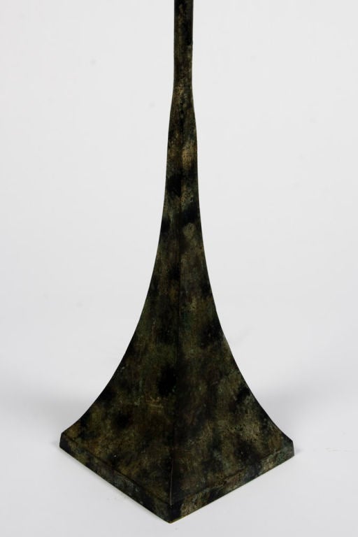 American Verdigris Patinated Floor Lamps by Stewart Ross James for Hansen, NYC For Sale 2