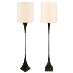 American Verdigris Patinated Floor Lamps by Stewart Ross James for Hansen, NYC