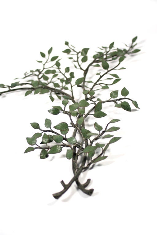 Mid-20th Century Italian Enameled Metal Wall Mounted Tree Branch Sculpture