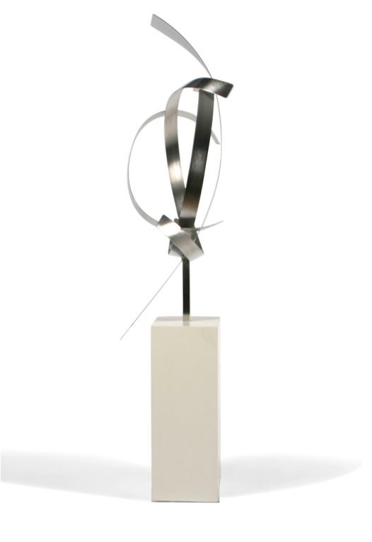 American Abstract Stainless Steel Ribbon Sculpture