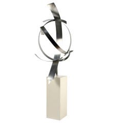 Abstract Stainless Steel Ribbon Sculpture