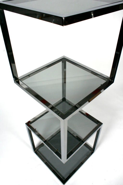 American Asymmetrical Stacked Cubes Étagère after Milo Baughman For Sale 1