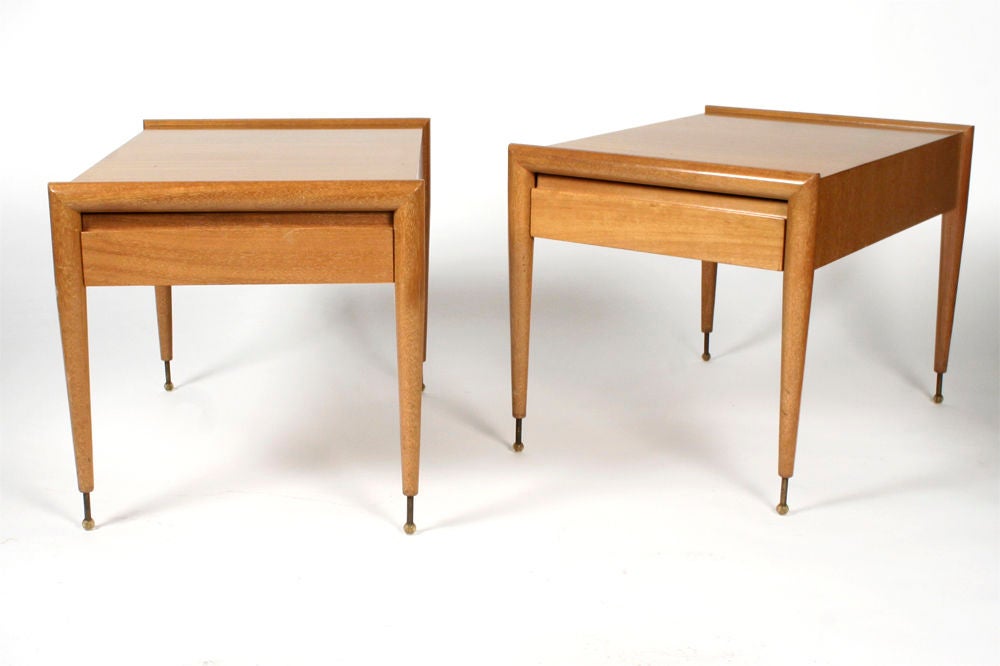 American Pair of Mahogany Side Tables by John Keal for Brown Saltman For Sale