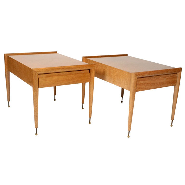 Pair of Mahogany Side Tables by John Keal for Brown Saltman For Sale