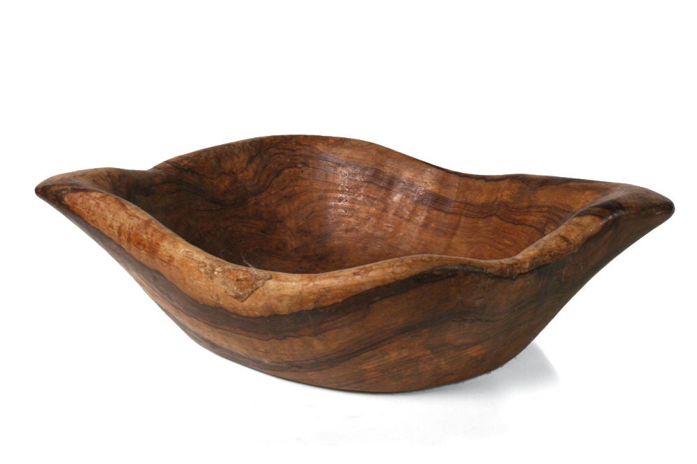 Folk Art Hand Carved Freeform Boat Bowl