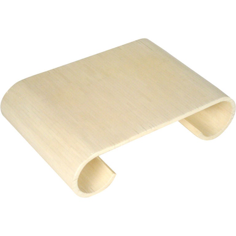 Colombian Bone Veneer 'Scroll' Pedestal Display Table by Enrique Garcés ...