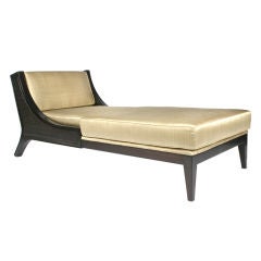Vintage Ebony Sleigh Back Chaise Longue by Tommi Parzinger