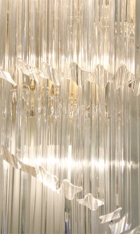 Mid-20th Century Italian Cascading Crystal Glass Sconces by Camer Glass For Sale